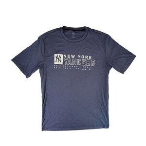 Majestic Mens New York Yankees T Shirt Blue Short Sleeve Polyester Size M